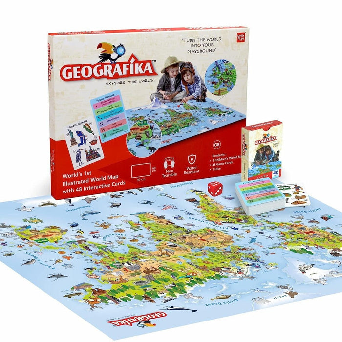 Unik Play Geografica World Map Game-Learning & Education-Unik Play-Toycra