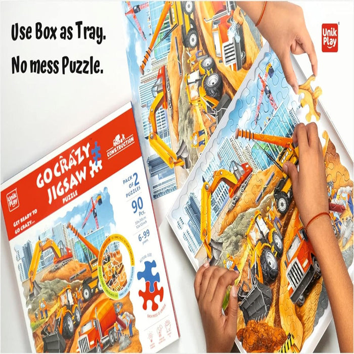 Unik Play Go Crazy Jigsaw Puzzle (180 Pieces Pack Of 2 Puzzles)-Puzzles-Unik Play-Toycra