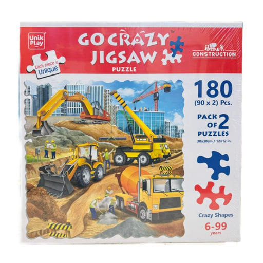 Unik Play Go Crazy Jigsaw Puzzle (180 Pieces Pack Of 2 Puzzles)-Puzzles-Unik Play-Toycra