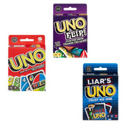 Uno Classic, Uno Liar’s & Uno Flip Side Card Game Combo