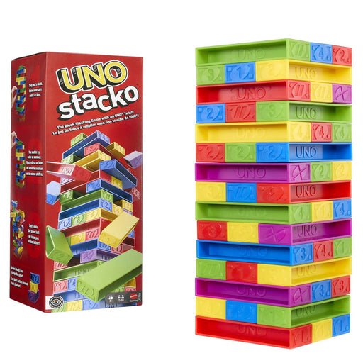 Uno Stacko for Kids & Family with Colored Stacking Blocks-Family Games-Mattel-Toycra