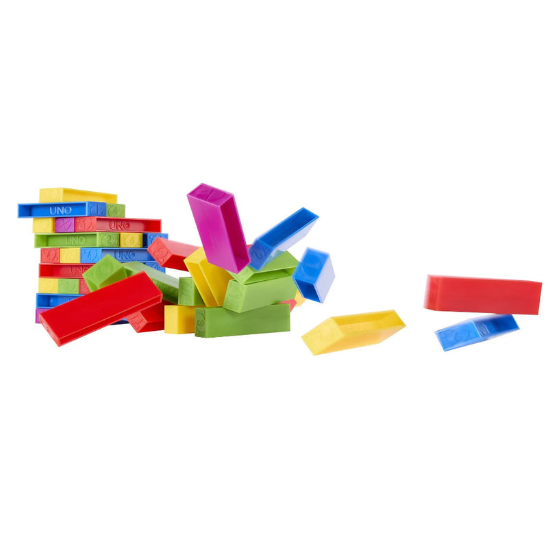Uno Stacko for Kids & Family with Colored Stacking Blocks