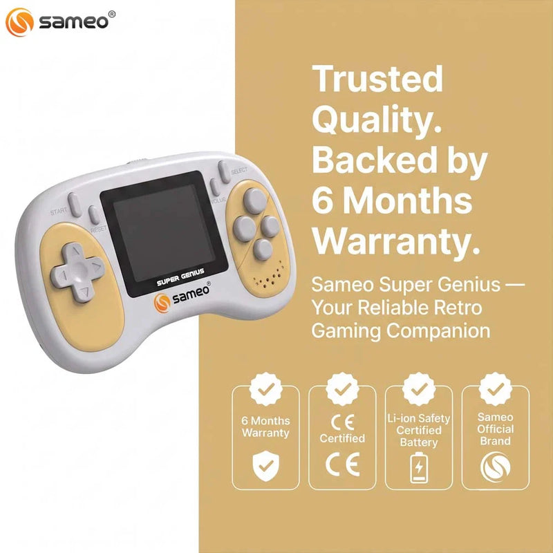 Sameo Super Genius Handheld Gaming Console | 500+ Built-in Classic Retro 8-Bit Games