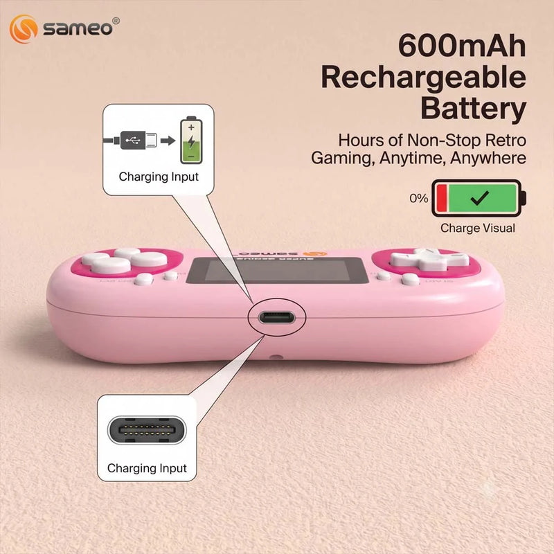 Sameo Super Genius Handheld Gaming Console | 500+ Built-in Classic Retro 8-Bit Games