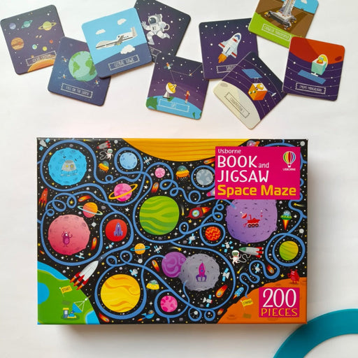 Usborne Book And Jigsaw Space Maze ( 200 Pieces )-Puzzles-Usb-Toycra