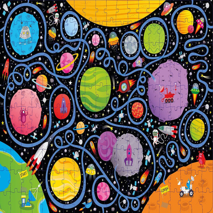 Usborne Book And Jigsaw Space Maze ( 200 Pieces )-Puzzles-Usb-Toycra