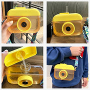 VHV Camera Shaped Water Bottle With Crossbody Strap - 400Ml