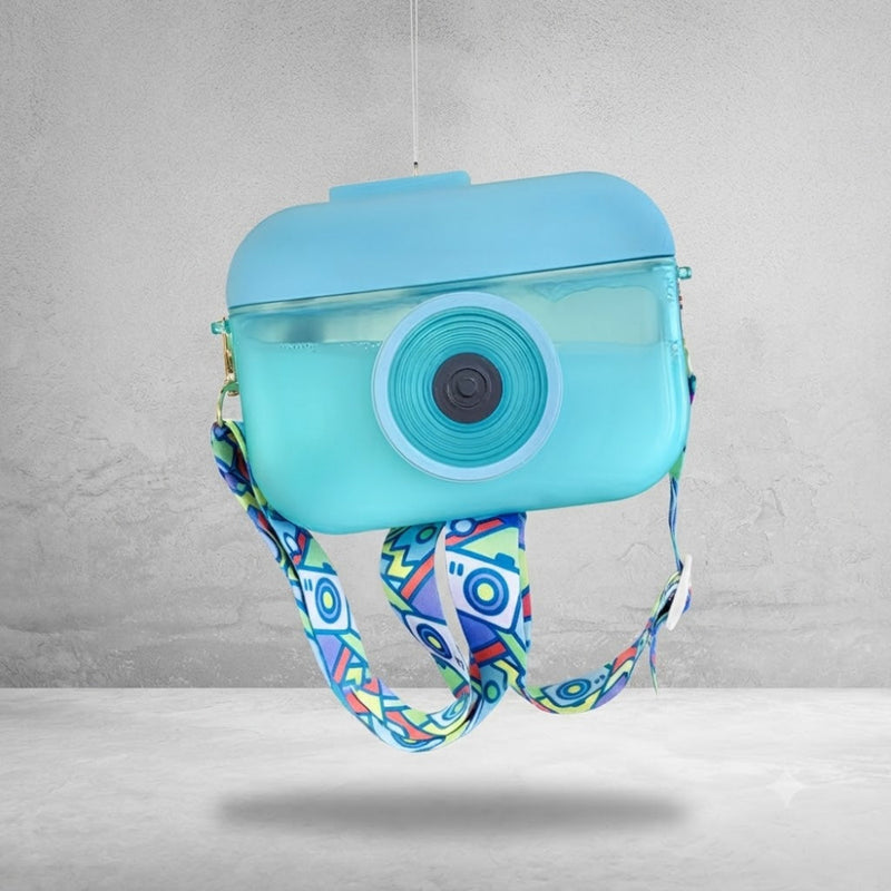 VHV Camera Shaped Water Bottle With Crossbody Strap - 400Ml