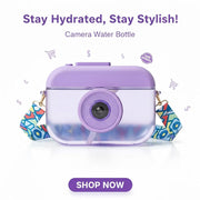 VHV Camera Shaped Water Bottle With Crossbody Strap - 400Ml