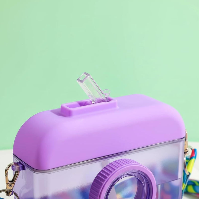 VHV Camera Shaped Water Bottle With Crossbody Strap - 400Ml