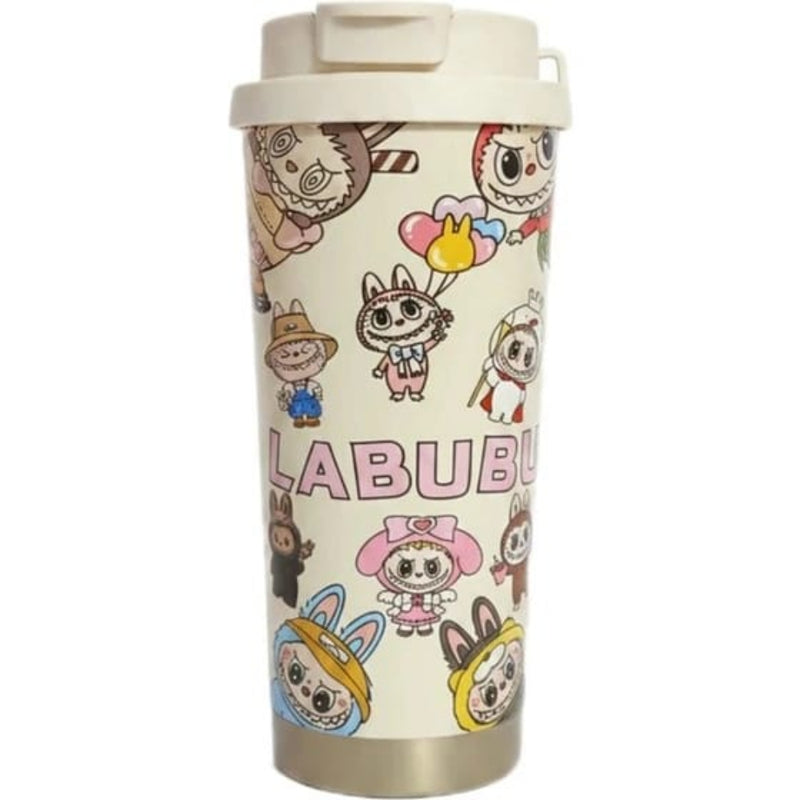 VHV Labubu Themed Stainless Steel Coffee Mug With Straw 520 ML - Multi Design