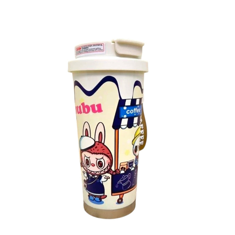 VHV Labubu Themed Stainless Steel Coffee Mug With Straw 520 ML - Multi Design