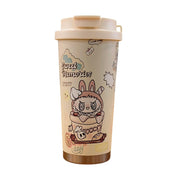 VHV Labubu Themed Stainless Steel Coffee Mug With Straw 520 ML - Multi Design