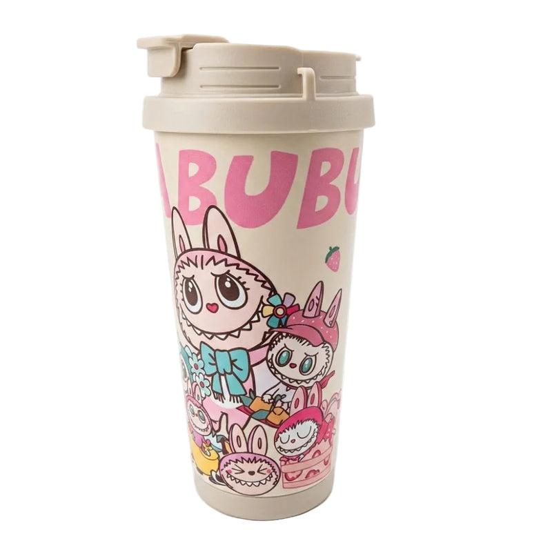 VHV Labubu Themed Stainless Steel Coffee Mug With Straw 520 ML - Multi Design