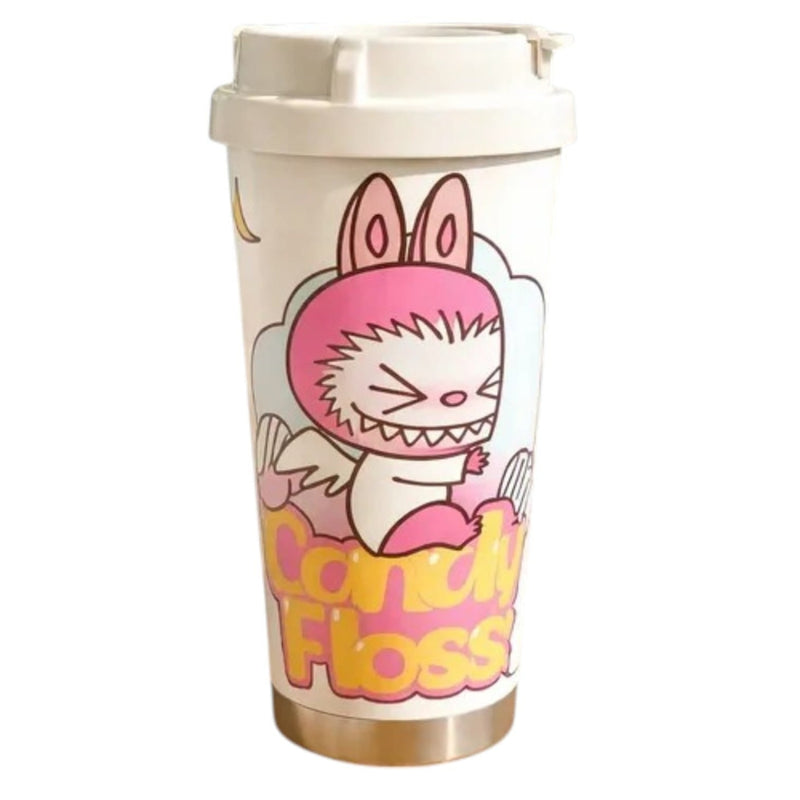 VHV Labubu Themed Stainless Steel Coffee Mug With Straw 520 ML - Multi Design