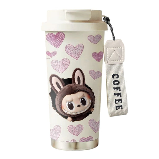 VHV Labubu Themed Stainless Steel Coffee Mug With Straw 520 ML - Multi Design
