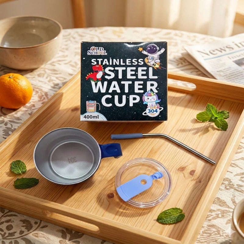 VHV Old School Stainless Steel Water Cup - 400Ml