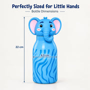 VHV Stainless Steel Cute Animal Character Water Bottle - 450 Ml