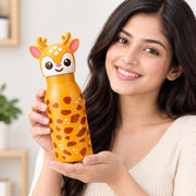 VHV Stainless Steel Cute Animal Character Water Bottle - 450 Ml