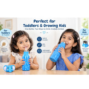 VHV Stainless Steel Cute Animal Character Water Bottle - 450 Ml