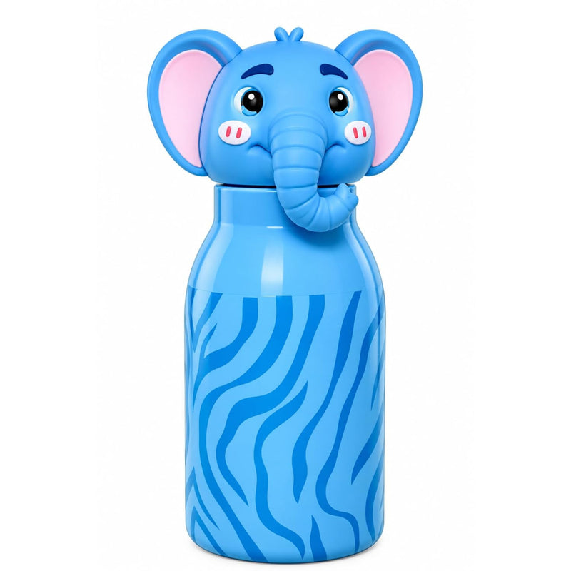 VHV Stainless Steel Cute Animal Character Water Bottle - 450 Ml