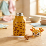 VHV Stainless Steel Cute Animal Character Water Bottle - 450 Ml