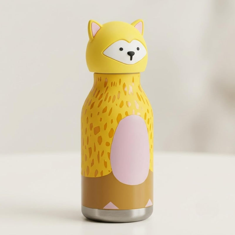VHV Sus304 Kids Animal Water Bottle With 3D Animal Cap - 430Ml