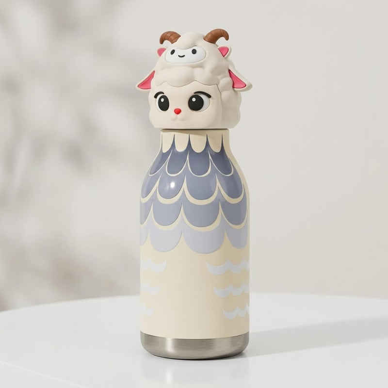 VHV Sus304 Kids Animal Water Bottle With 3D Animal Cap - 430Ml