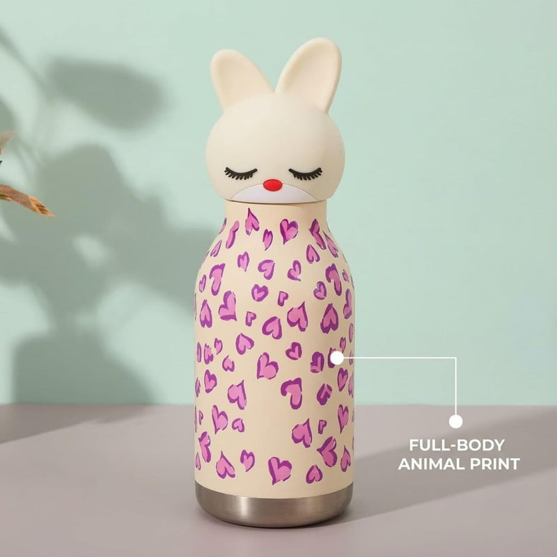 VHV Sus304 Kids Animal Water Bottle With 3D Animal Cap - 430Ml