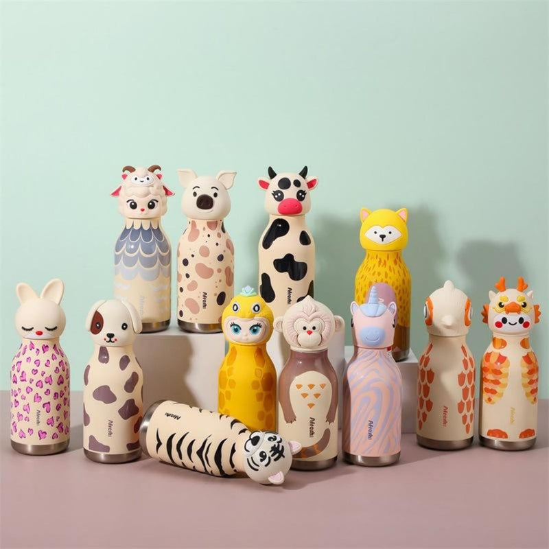 VHV Sus304 Kids Animal Water Bottle With 3D Animal Cap - 430Ml