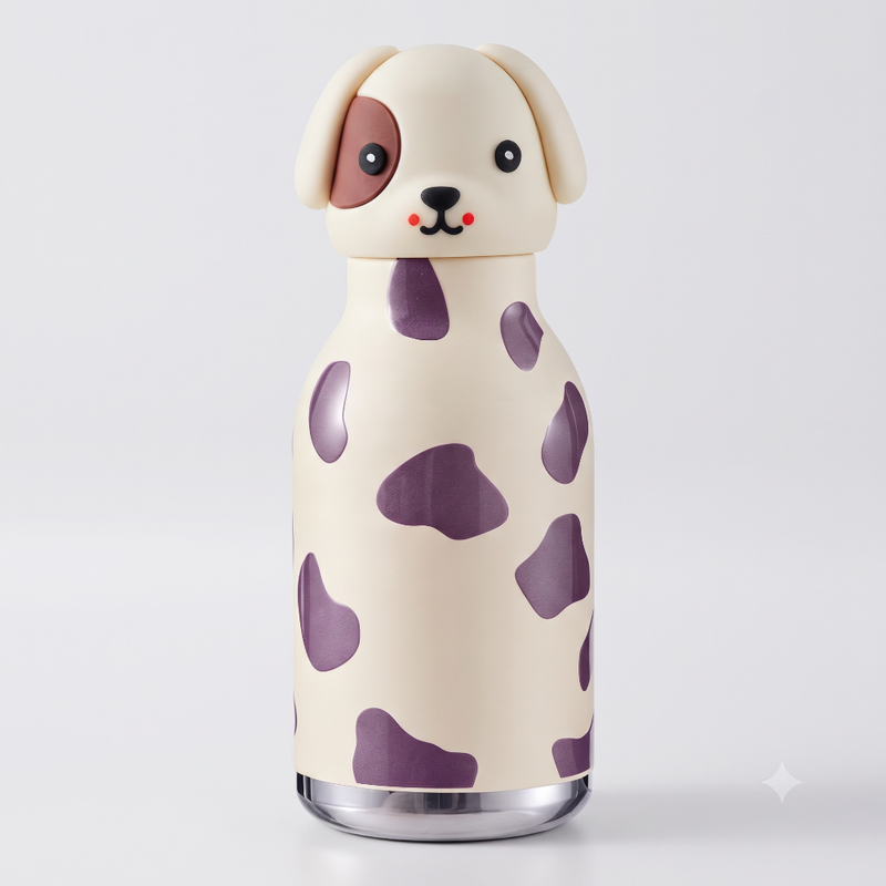 VHV Sus304 Kids Animal Water Bottle With 3D Animal Cap - 430Ml