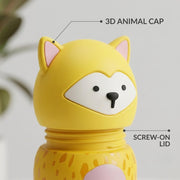 VHV Sus304 Kids Animal Water Bottle With 3D Animal Cap - 430Ml
