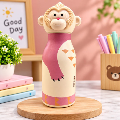 VHV Sus304 Kids Animal Water Bottle With 3D Animal Cap - 430Ml