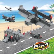 Webby 5 in 1 Fighter Planes ABS Building Blocks Kit (112 pcs)
