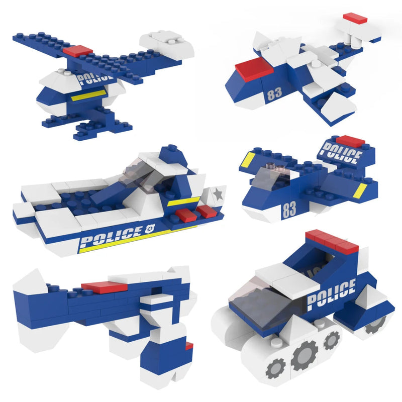 Webby 6 in 1 Police ABS Building Blocks Kit (169 Pcs)