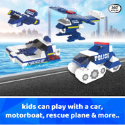 Webby 6 in 1 Police ABS Building Blocks Kit (169 Pcs)