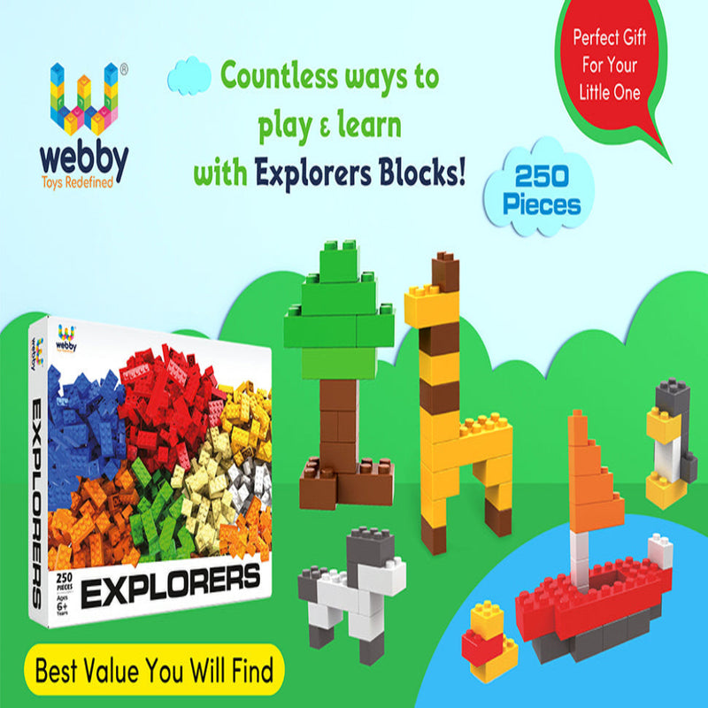 Webby ABS Building Blocks (250 pcs)