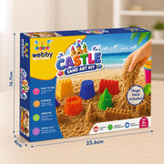 Webby Magic Sand Art Kit With Ocean And Castle Moulds For Creative Sand Play