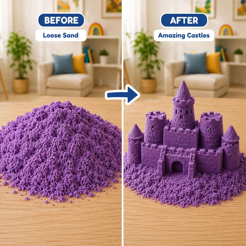Webby Magic Sand Art Kit With Ocean And Castle Moulds For Creative Sand Play
