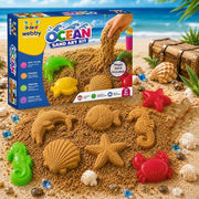 Webby Magic Sand Art Kit With Ocean And Castle Moulds For Creative Sand Play