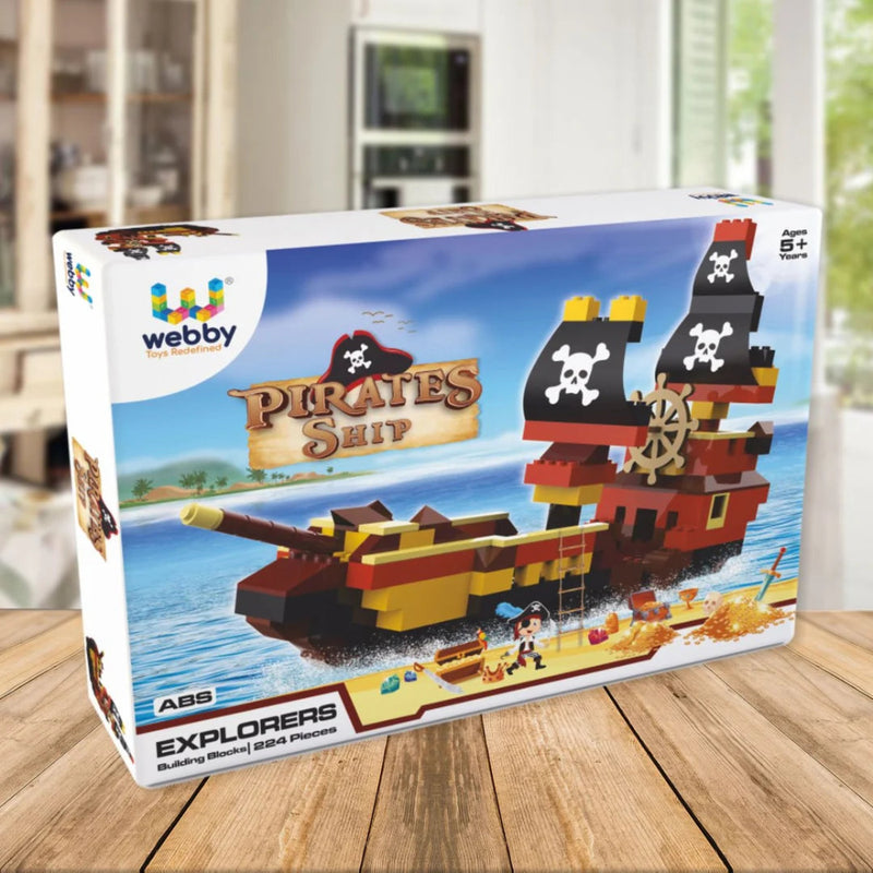 Webby Pirates Ship ABS Building Blocks Kit (224 Pcs)