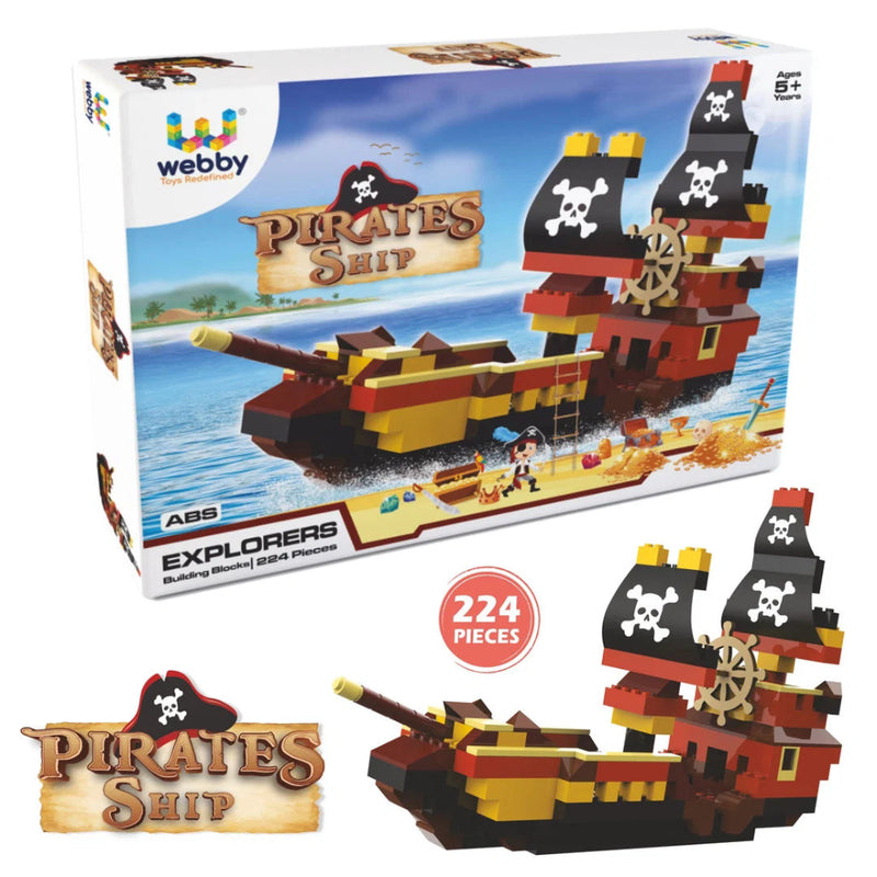 Webby Pirates Ship ABS Building Blocks Kit (224 Pcs)