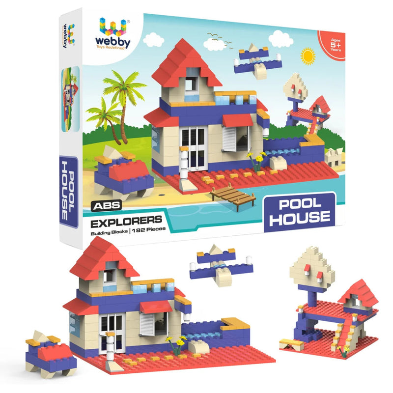 Webby Pool House ABS Building Blocks Kit (182 Pcs)