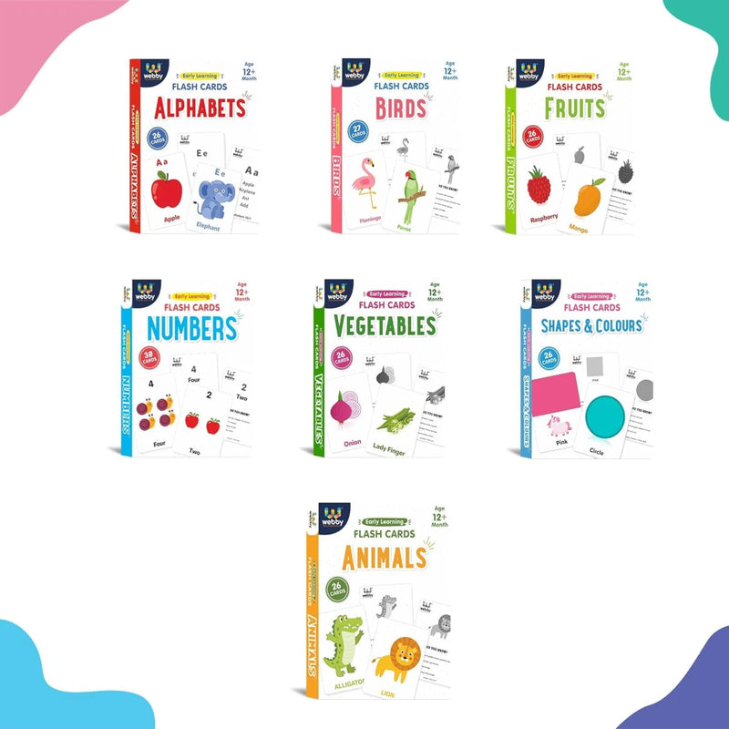 Webby Set Of 7 Early Learning Flash Cards