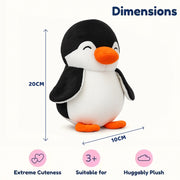 Webby Soft Animal Plush Penguin Toy 20cm-Black