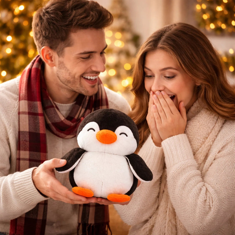 Webby Soft Animal Plush Penguin Toy 20cm-Black