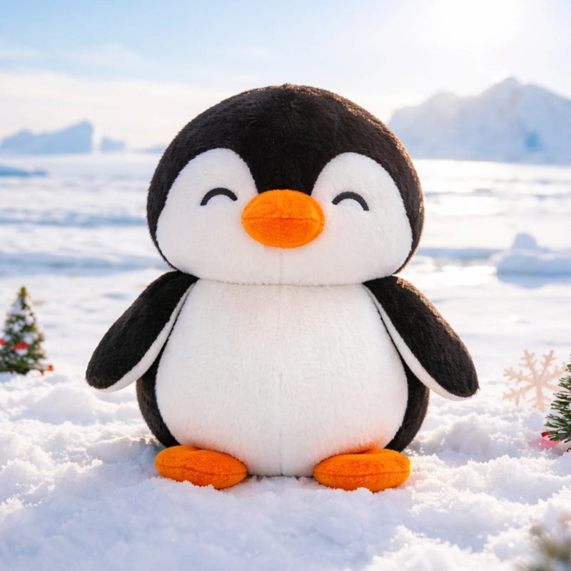 Webby Soft Animal Plush Penguin Toy 20cm-Black