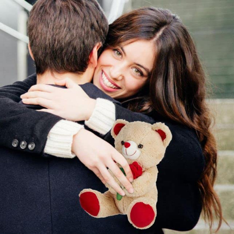 Webby Soft Cute Teddy Bear With Flower