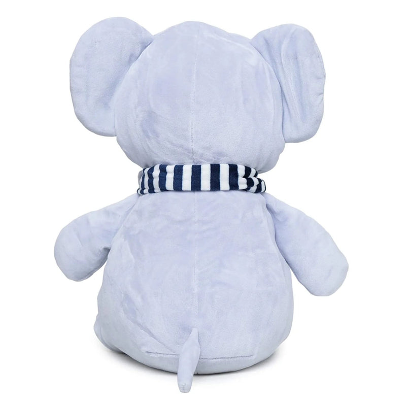 Webby Soft Seated Animal Plush Elephant Toy Blue 28cm
