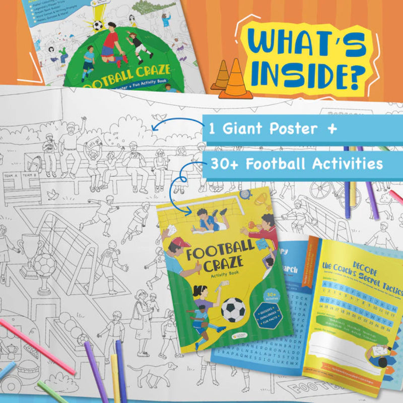 Football Craze Large Colouring Poster And Fun Activity Book